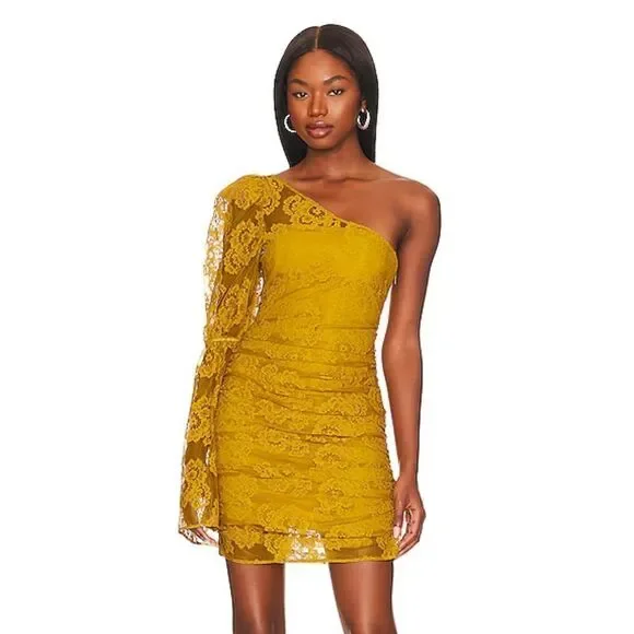 NWT For Love and Lemons Tiana Mini Dress Yellow lace one shoulder Revolve M  is available for purchase on au PAY Market - Imported Goods Online Store  Co.Ltd. | au PAY Market -